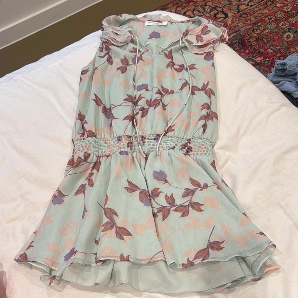 Amanda Uprichard Floral Mint Women’s Mini Dress